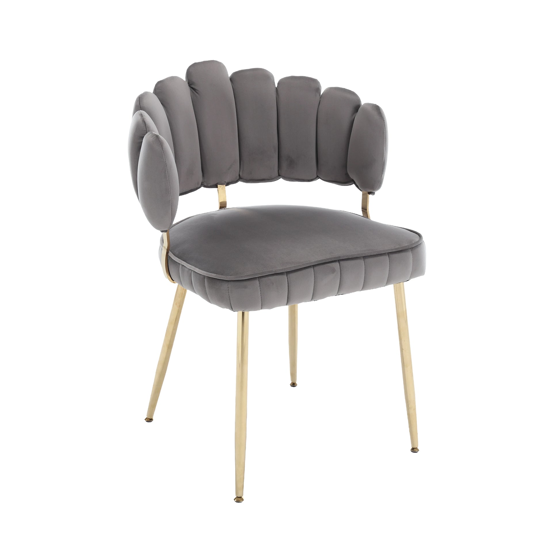 Coolmore Accent Chair ,Leisure Single Chair With Golden Feet Gray Velvet