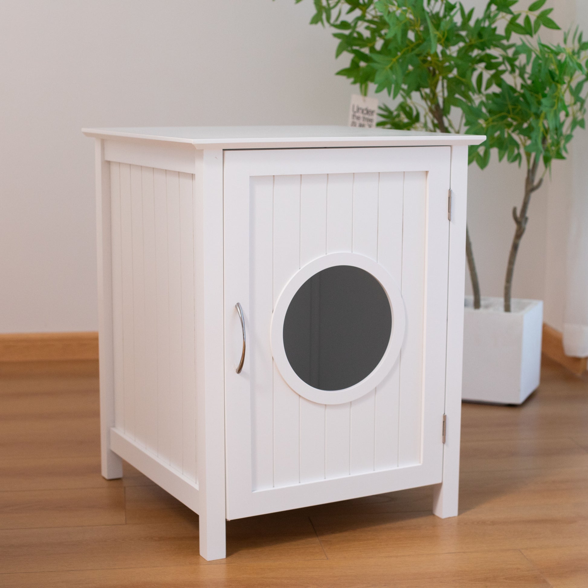 Clearance Salelitter Box Shell, Hidden Litter Box Furniture Cabinet, Indoor Cat Room Side Table, Large Pet Box Bedside Table, Litter Box Toilet, Indoor Kennel White White Fiberboard