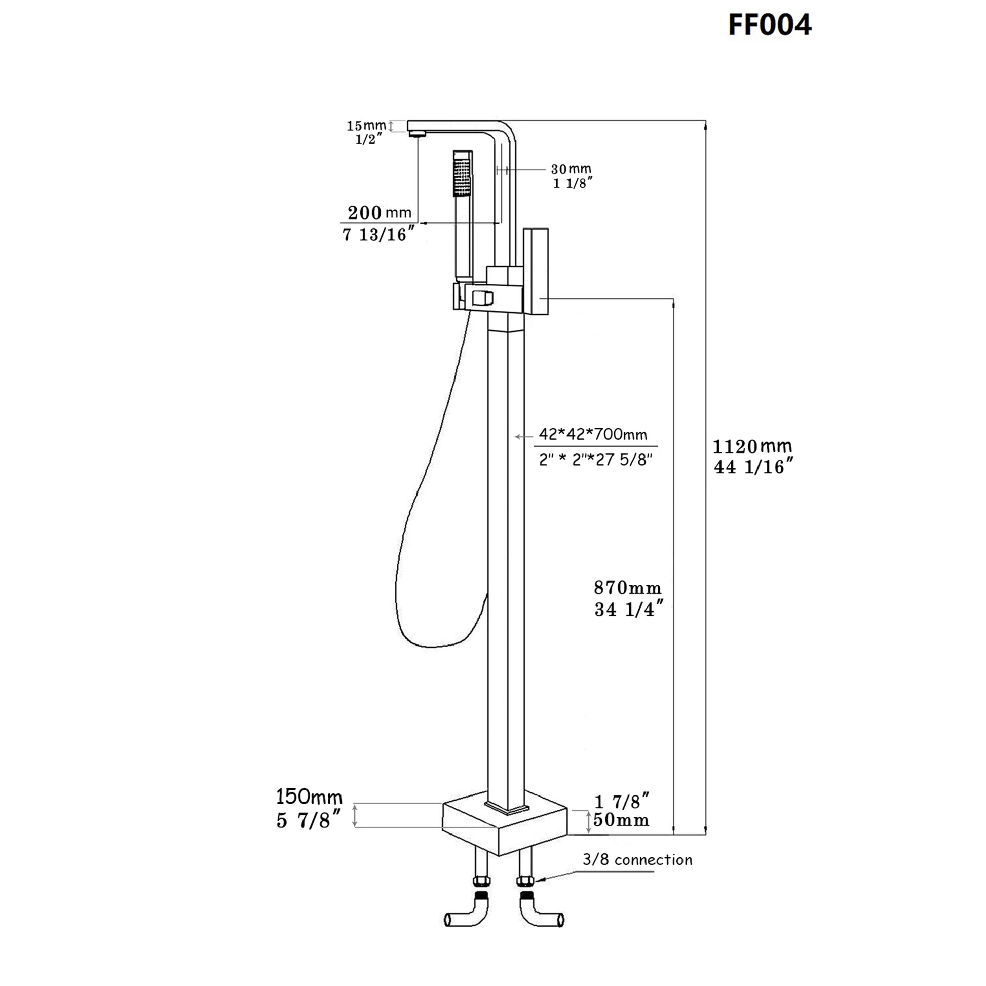 Freestanding Bathtub Faucet With Hand Shower Oil Rubbed Bronze Metal