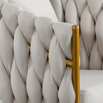 Handwoven Modern Chairs, Casual Chairs, Universal Foot Nails, Metal Chair Legs With Pillows Beige Navy Green Primary Living Space Linen