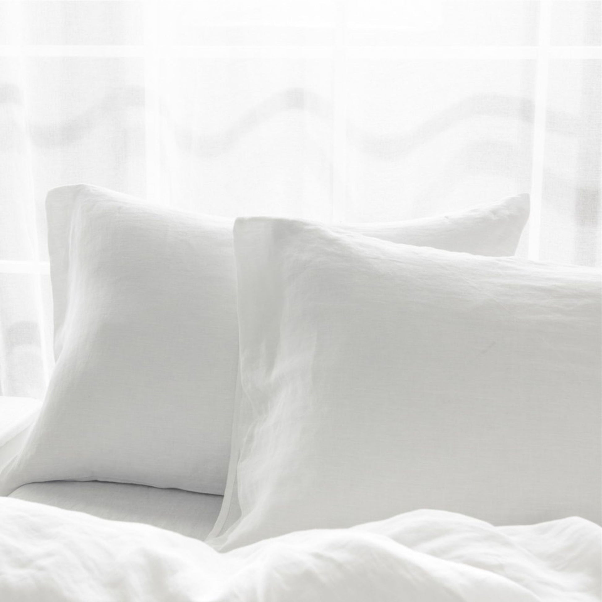 Pillow Cases Standard Size, Soft White Pillow Cases Set Of 2, Pillowcases Standard, Premium Soft Linen Pillow Case With Envelope Enclosure 20"X27" White Linen Linen