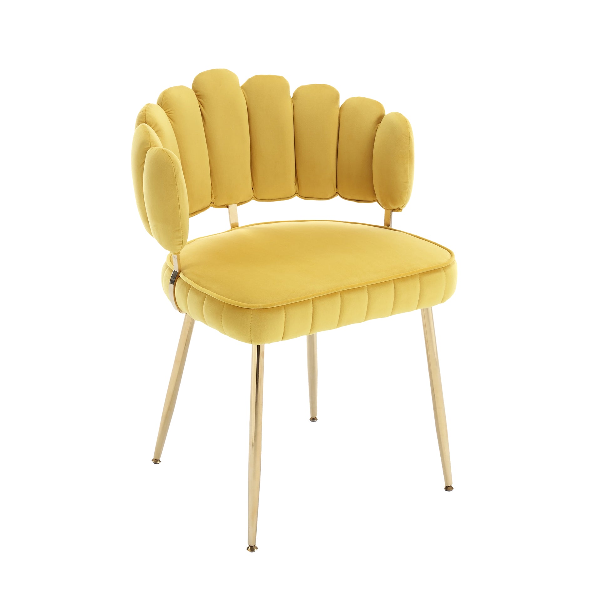 Coolmore Accent Chair ,Leisure Single Chair With Golden Feet Mustard Yellow Velvet