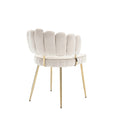 Coolmore Accent Chair ,Leisure Single Chair With Golden Feet Ivory Velvet