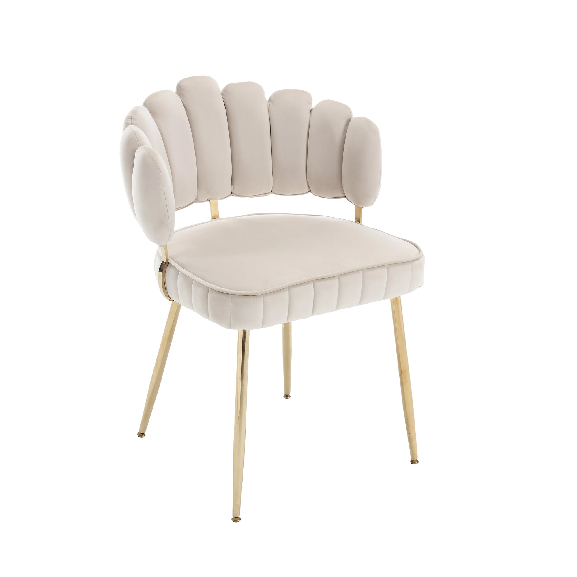 Coolmore Accent Chair ,Leisure Single Chair With Golden Feet Ivory Velvet