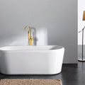 Freestanding Bathtub Faucet With Hand Shower Brushed Gold Metal