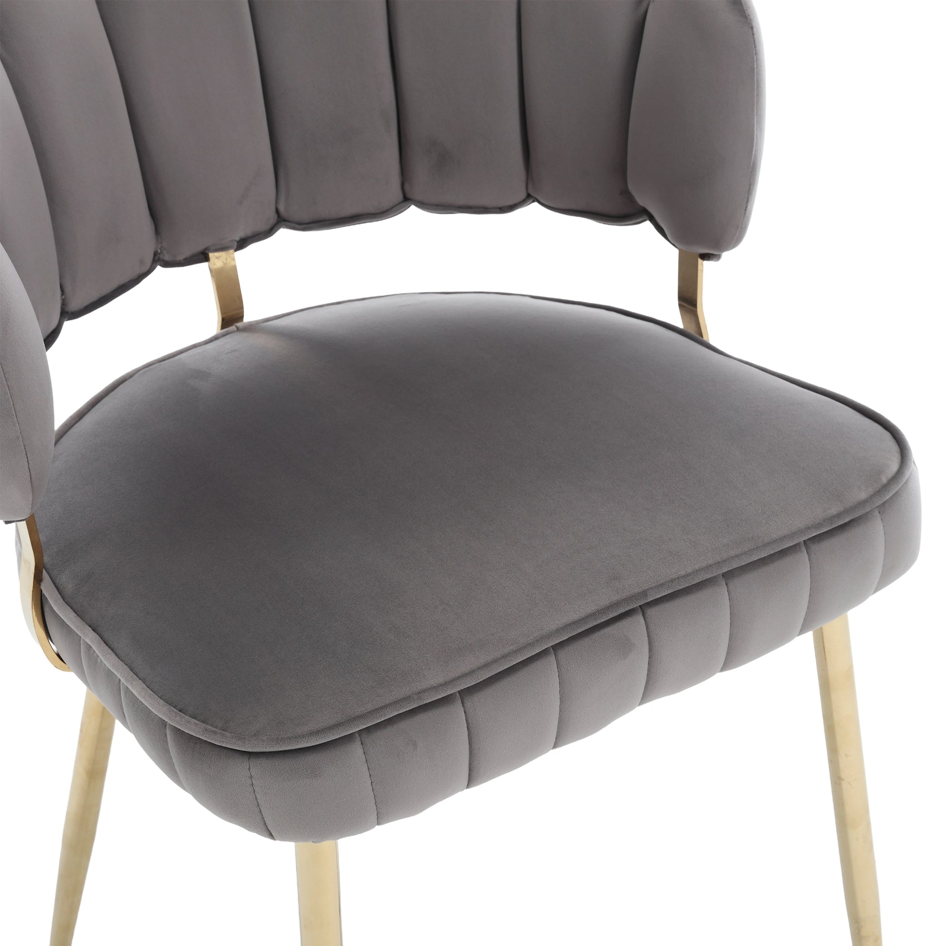 Coolmore Accent Chair ,Leisure Single Chair With Golden Feet Gray Velvet