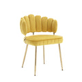 Coolmore Accent Chair ,Leisure Single Chair With Golden Feet Mustard Yellow Velvet