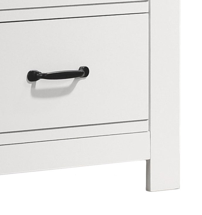 Cassini 21.5" White 2 Drawer Nightstand Bedside Table White Engineered Wood