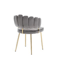 Coolmore Accent Chair ,Leisure Single Chair With Golden Feet Gray Velvet