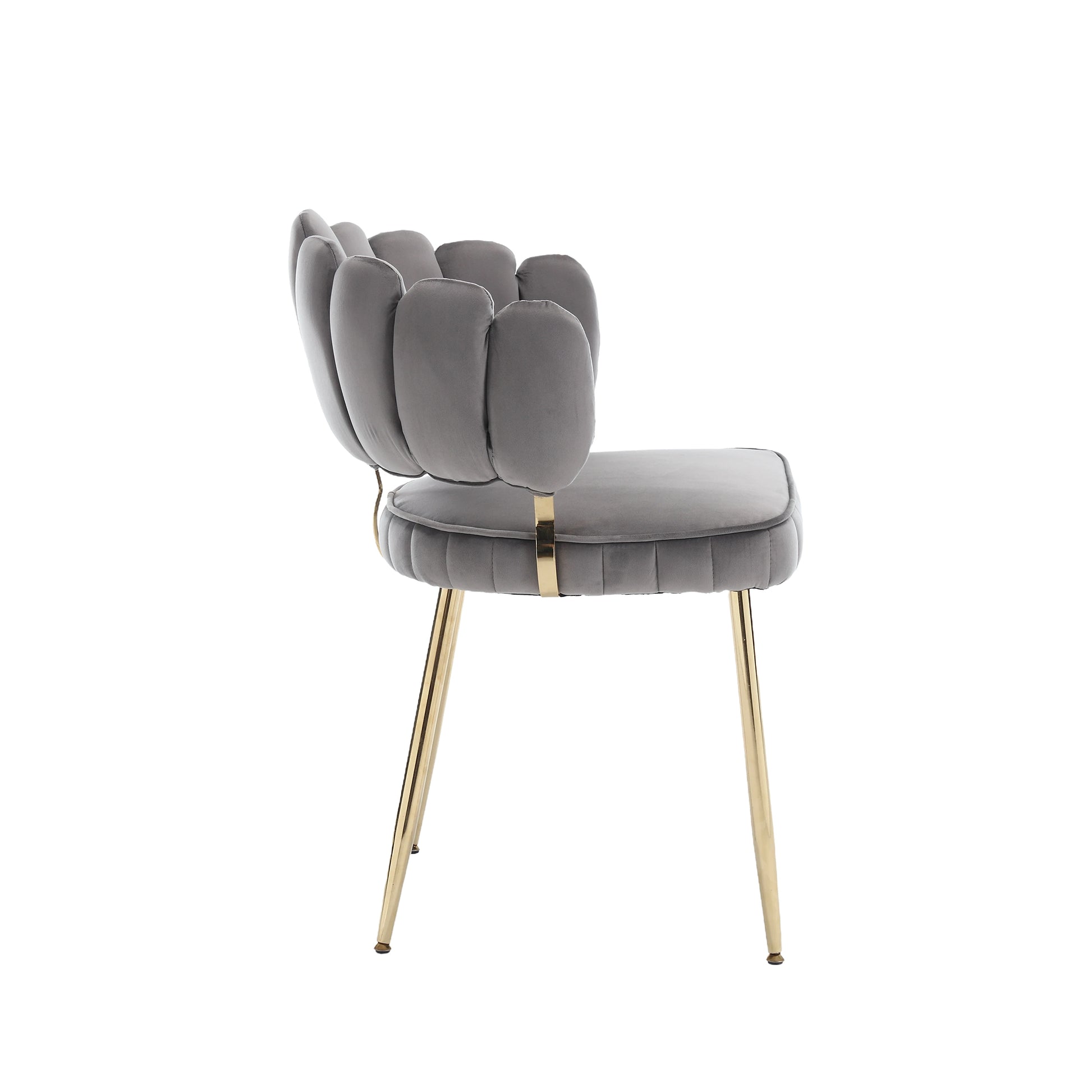 Coolmore Accent Chair ,Leisure Single Chair With Golden Feet Gray Velvet