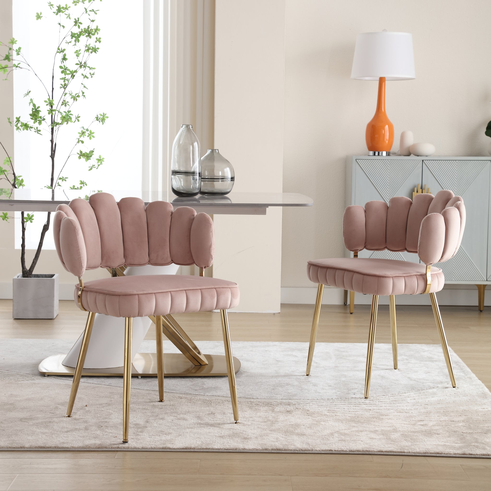 Coolmore Accent Chair ,Leisure Single Chair With Golden Feet Pink Velvet