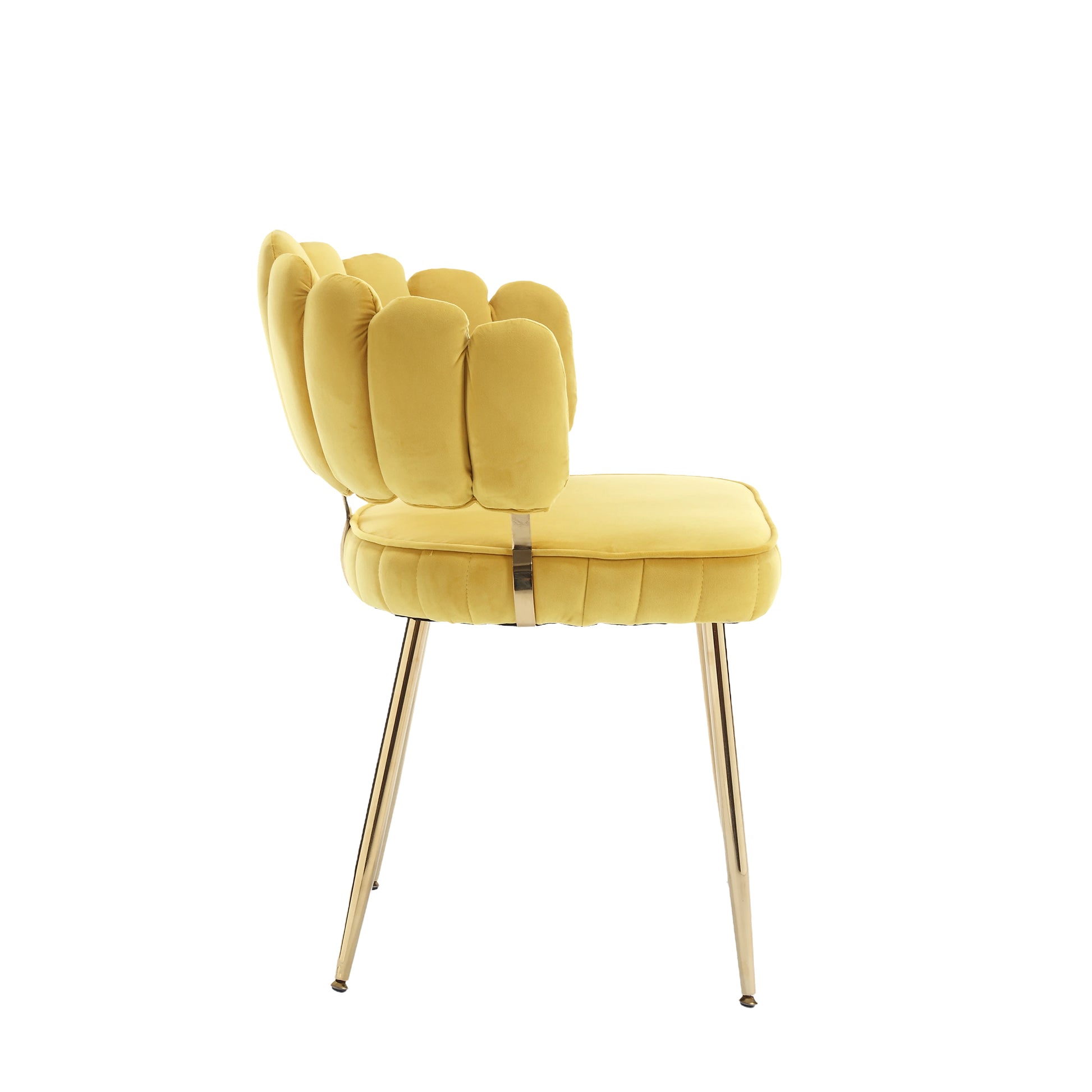 Coolmore Accent Chair ,Leisure Single Chair With Golden Feet Mustard Yellow Velvet