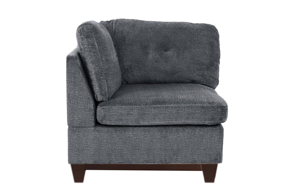 Ash Grey Chenille Fabric Modular Sectional 7Pc Set Living Room Furniture U Sectional Couch 2X Corner Wedge 3X Armless Chairs And 2X Ottomans Tufted Back Gun Ash Chenille Wood Primary Living Space Cushion Back Contemporary,Modern Modular Chenille 7 Seat