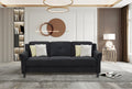 Fashion Living Room Two Piece Sofa Set, Living Room Three Seater Two Seater Antique Black Polyester