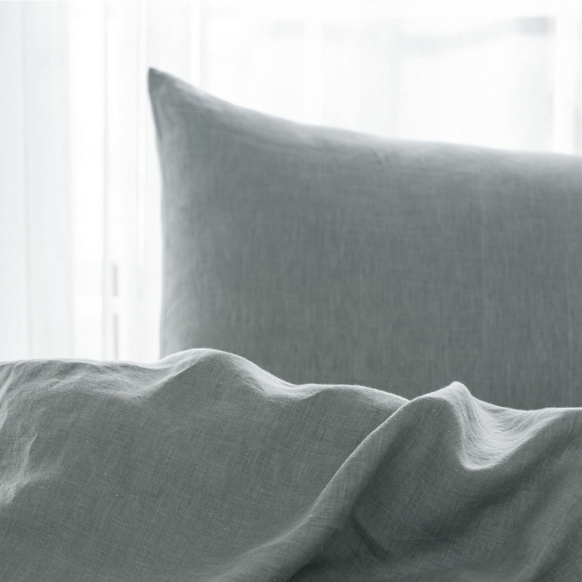 Pillow Cases Standard Size, Standard Pillow Cases Set Of 2, Pillowcases Standard, Premium Soft Linen Pillow Case With Envelope Enclosure 20"X27", Sea Glass White Linen Linen