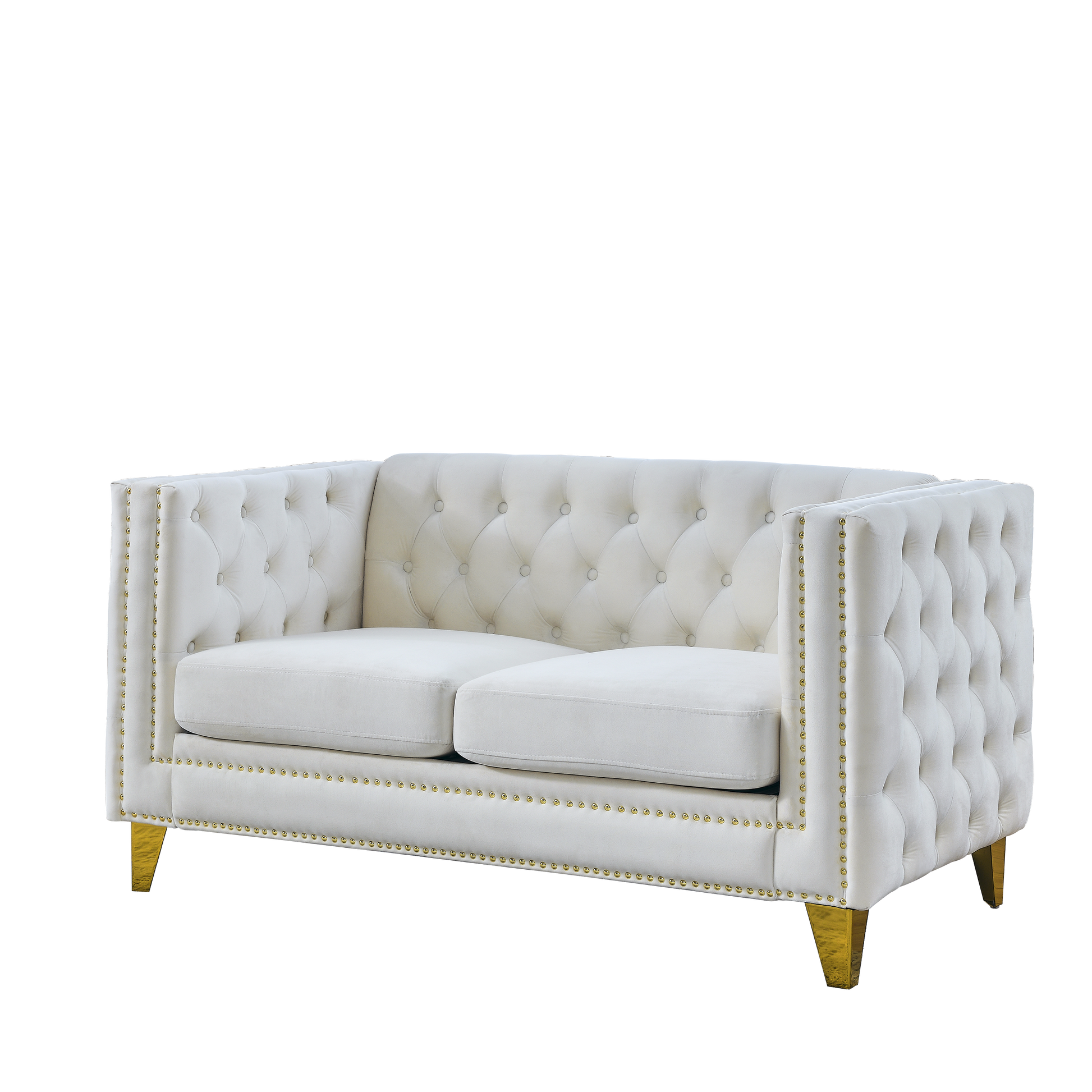 3 Seater 2 Seater Combination Sofa.Beige Velvet Beige Foam Velvet