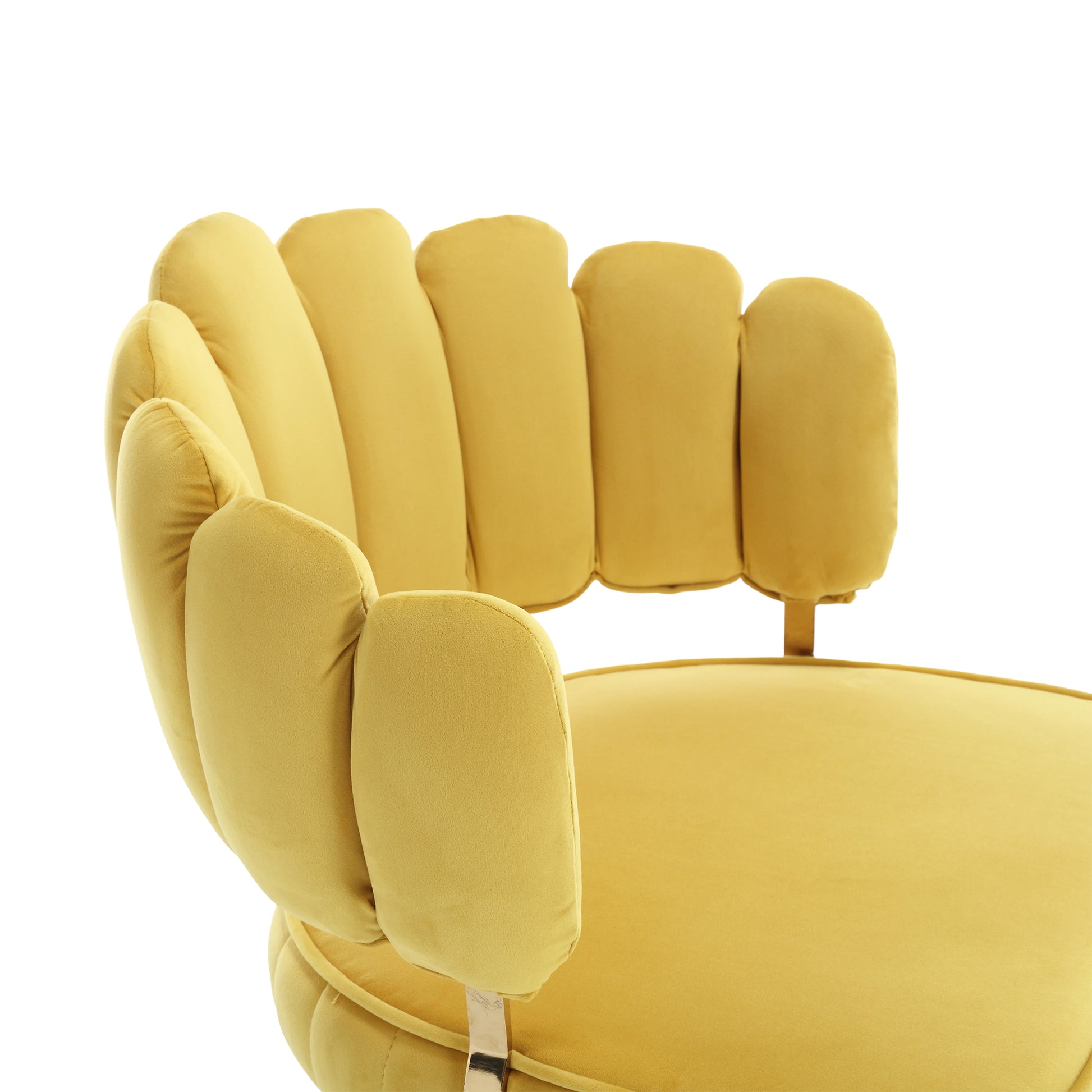 Coolmore Accent Chair ,Leisure Single Chair With Golden Feet Mustard Yellow Velvet