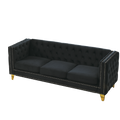 3 Seater 2 Seater Combination Sofa.Black Velvet Black Foam Velvet