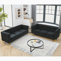 Contact Us For 3D Modeling Velvet Sofa For Living Room,Buttons Tufted Square Arm Couch, Modern Couch Upholstered Button And Metal Legs, Sofa Couch For Bedroom, Black Velvet ,2Pcs Black Foam Velvet