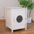 Clearance Salelitter Box Shell, Hidden Litter Box Furniture Cabinet, Indoor Cat Room Side Table, Large Pet Box Bedside Table, Litter Box Toilet, Indoor Kennel White White Fiberboard