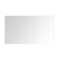 72In. W X 48In. H Metal Framed Bathroom Mirror For Wall, X Inch Rectangle Mirror, Bathroom Vanity Mirror Farmhouse, Anti Rust, Hangs Horizontally Or Vertiy Gold Aluminium