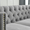 3 Seater 2 Seater Combination Sofa.Grey Velvet Gray Foam Velvet