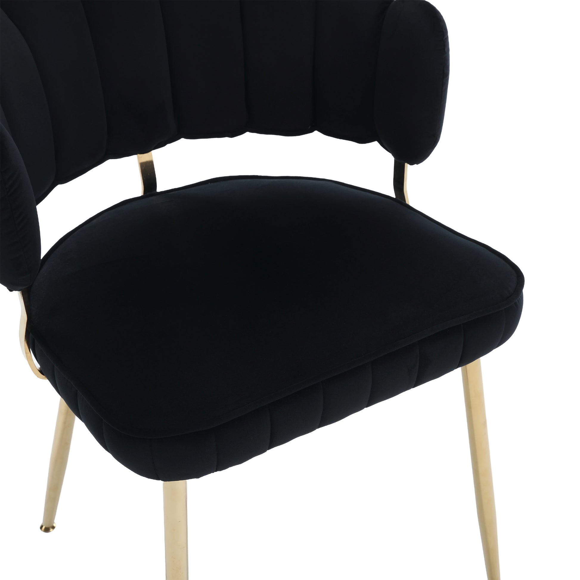 Coolmore Accent Chair ,Leisure Single Chair With Golden Feet Black Velvet