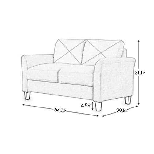 Fashion Living Room Two Piece Sofa Set, Living Room Three Seater Two Seater Antique Black Polyester