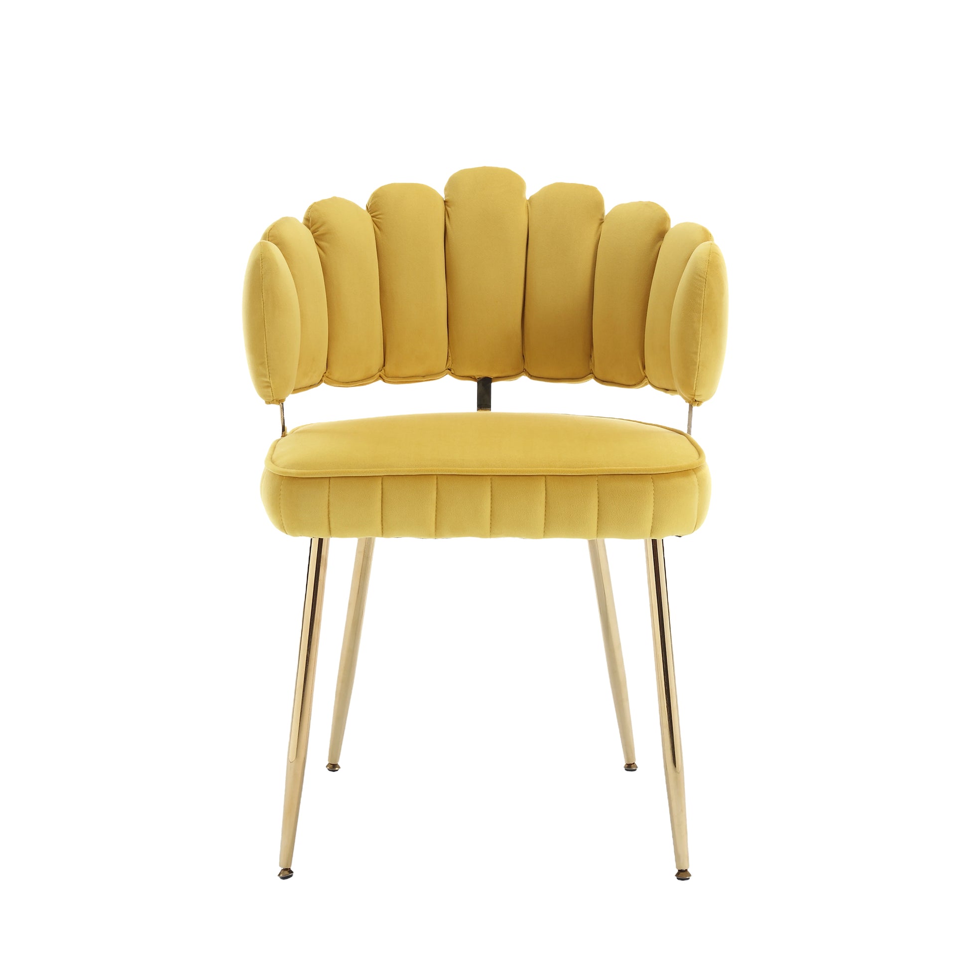 Coolmore Accent Chair ,Leisure Single Chair With Golden Feet Mustard Yellow Velvet