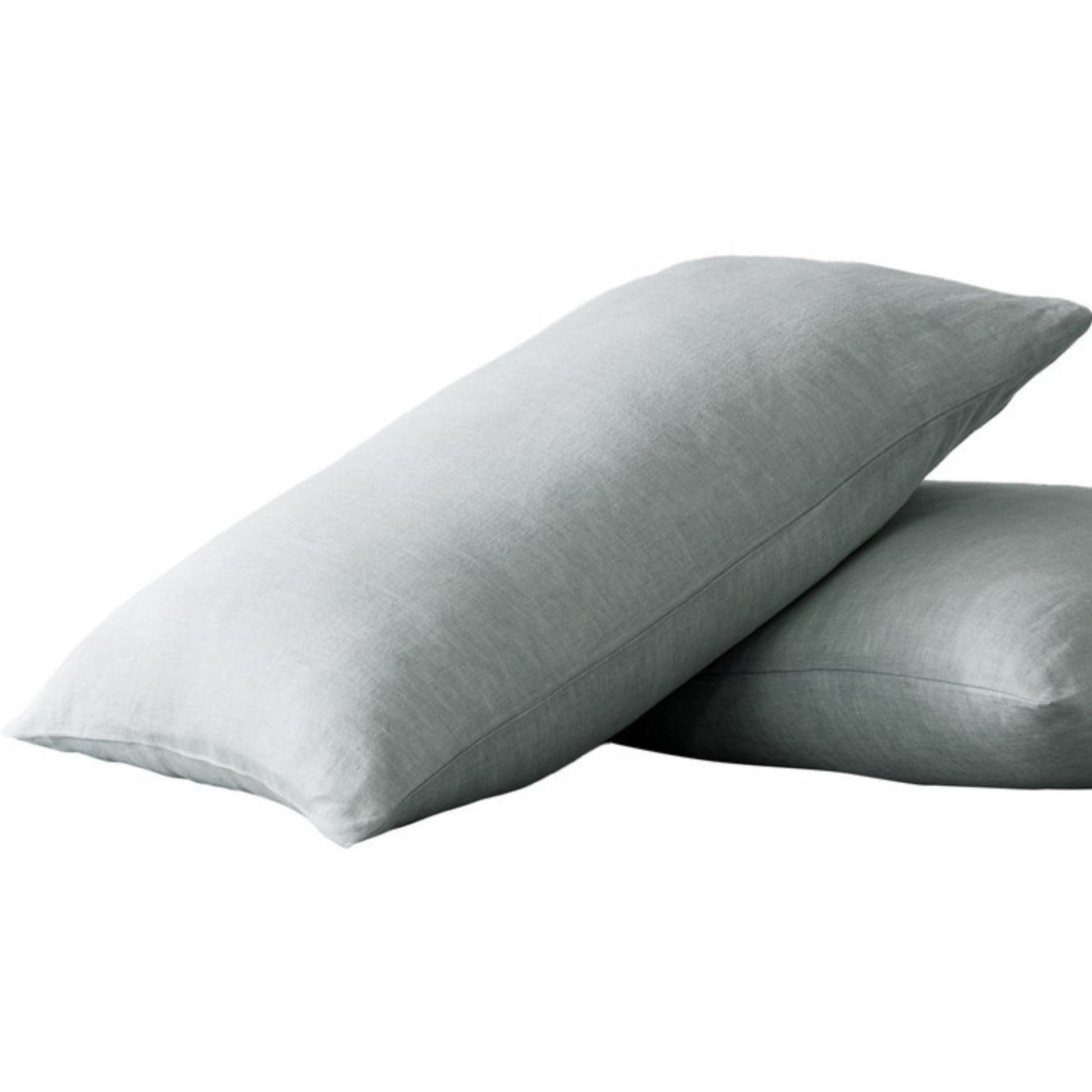 Pillow Cases Standard Size, Standard Pillow Cases Set Of 2, Pillowcases Standard, Premium Soft Linen Pillow Case With Envelope Enclosure 20"X27", Sea Glass White Linen Linen