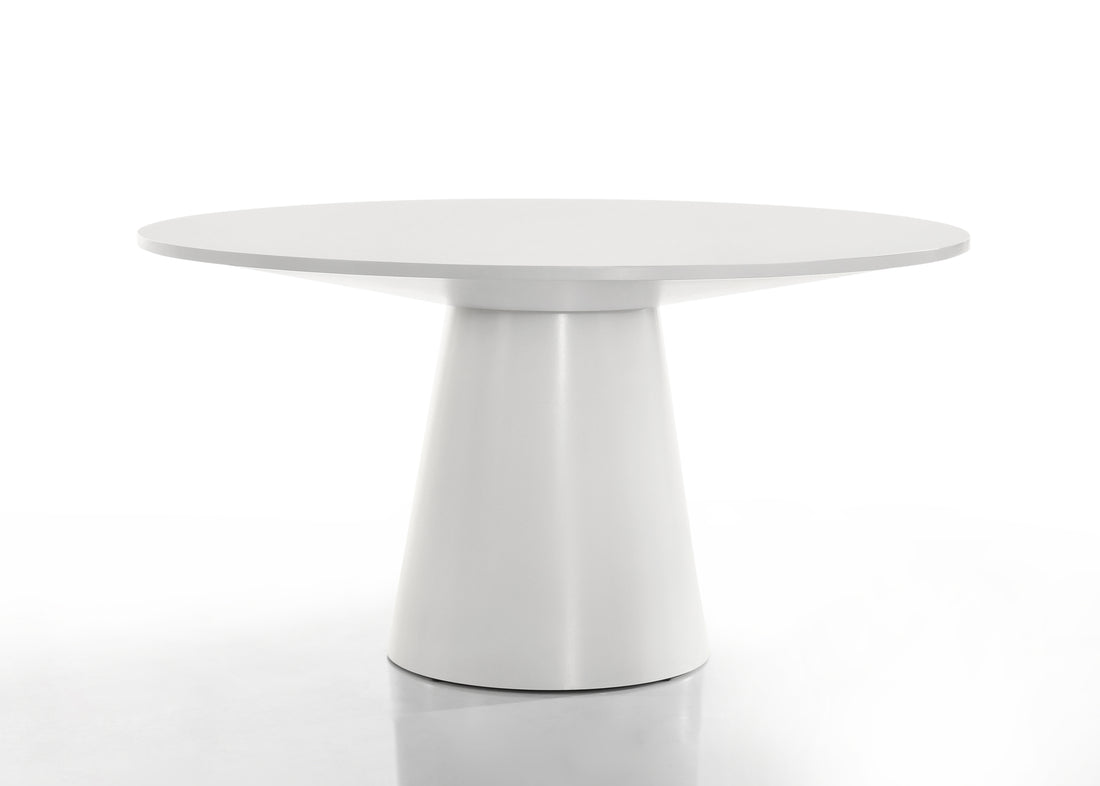 Jasper White 59" Wide Contemporary Round Dining Table White Wood