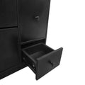 Versatile Shoe Cabinet With 3 Flip Drawers, Maximum Storage Entryway Organizer With Drawer, Free Standing Shoe Rack With Pull Down Seat For Hallway, Black Freestanding 3 4 Drawers Black Primary Living Space Adjustable Shelves Particle Board