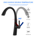 Stainless Steel Pull Out Kitchen Faucet Matte Black Stainless Steel