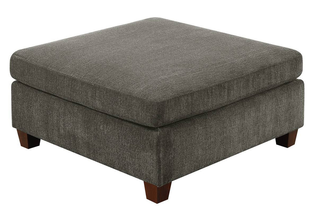 1Pc Ottoman Only Grey Chenille Fabric Cocktail Ottoman Cushion Seat Living Room Furniture Grey Chenille Primary Living Space Contemporary,Modern Rectangle Chenille