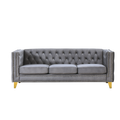 Contact Us For 3D Modeling Velvet Sofa For Living Room,Buttons Tufted Square Arm Couch, Modern Couch Upholstered Button And Metal Legs, Sofa Couch For Bedroom, Grey Velvet W834S00020 Gray Foam Velvet