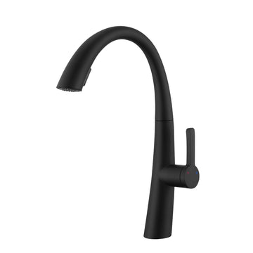 Stainless Steel Pull Out Kitchen Faucet Matte Black Stainless Steel