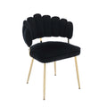 Coolmore Accent Chair ,Leisure Single Chair With Golden Feet Black Velvet