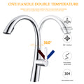 Chrome Single Handle Stainless Steel Pull Out Kitchen Faucet Chrome Stainless Steel