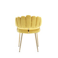 Coolmore Accent Chair ,Leisure Single Chair With Golden Feet Mustard Yellow Velvet