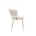 Coolmore Accent Chair ,Leisure Single Chair With Golden Feet Ivory Velvet