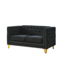 3 Seater 2 Seater Combination Sofa.Black Velvet Black Foam Velvet