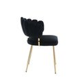 Coolmore Accent Chair ,Leisure Single Chair With Golden Feet Black Velvet