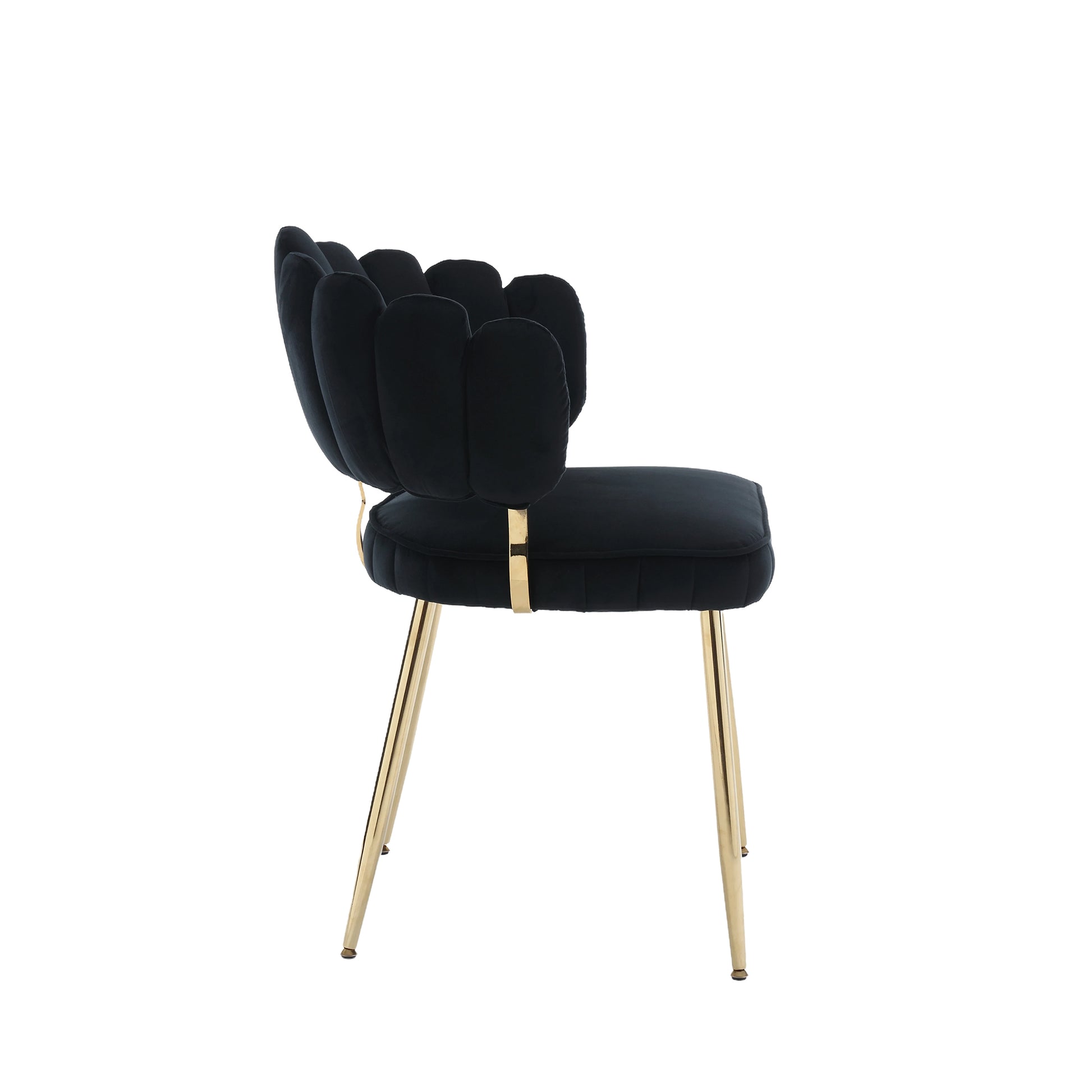 Coolmore Accent Chair ,Leisure Single Chair With Golden Feet Black Velvet