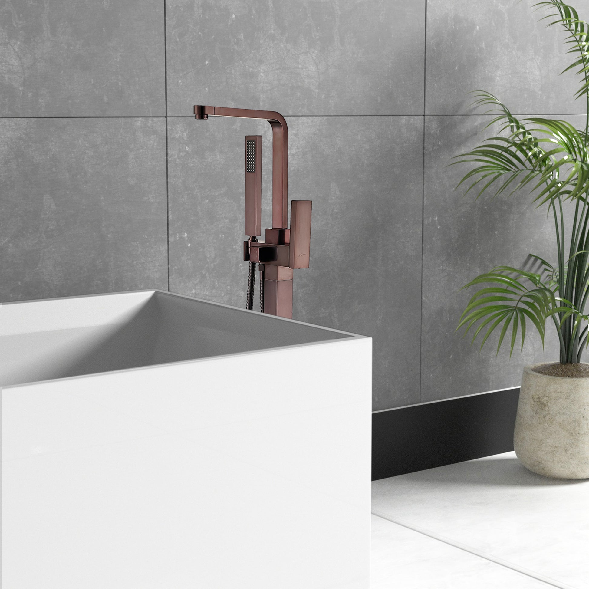 Freestanding Bathtub Faucet With Hand Shower Oil Rubbed Bronze Metal