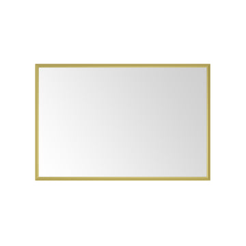 60In. W X 48 In. H Metal Framed Bathroom Mirror For Wall, X Inch Rectangle Mirror, Bathroom Vanity Mirror Farmhouse, Anti Rust, Hangs Horizontally Or Vertiy Gold Aluminium