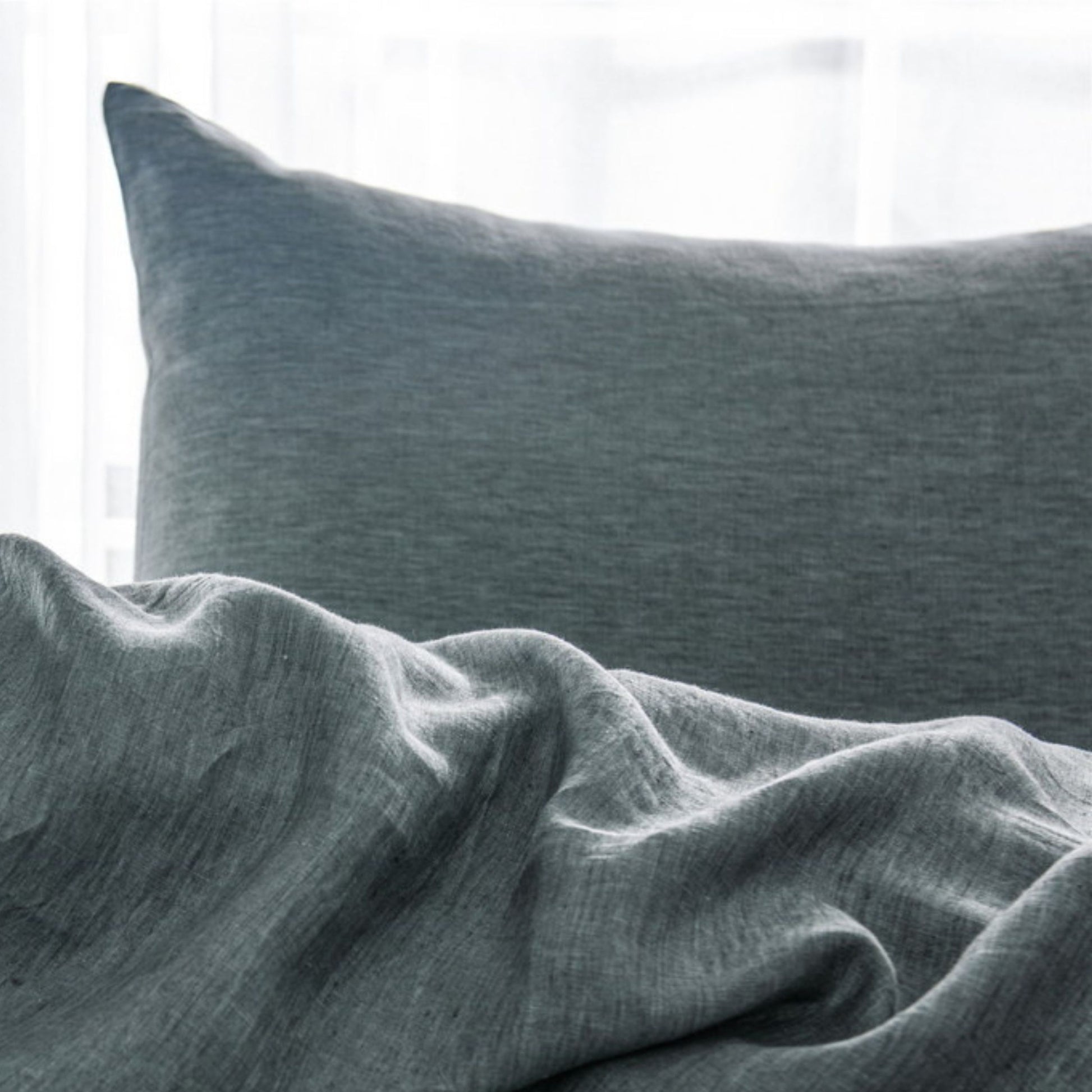 King Size Pillow Cases Set Of 2, King Pillow Cases Set Of 2, Pillow Cases King, Premium Soft Linen Pillow Case With Envelope Enclosure 20"X36", Iron Grey Linen Linen