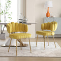 Coolmore Accent Chair ,Leisure Single Chair With Golden Feet Mustard Yellow Velvet