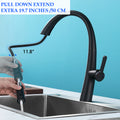 Stainless Steel Pull Out Kitchen Faucet Matte Black Stainless Steel