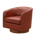 Tessa Caramel Top Grain Leather Wood Base Swivel Chair Caramel Foam Leather