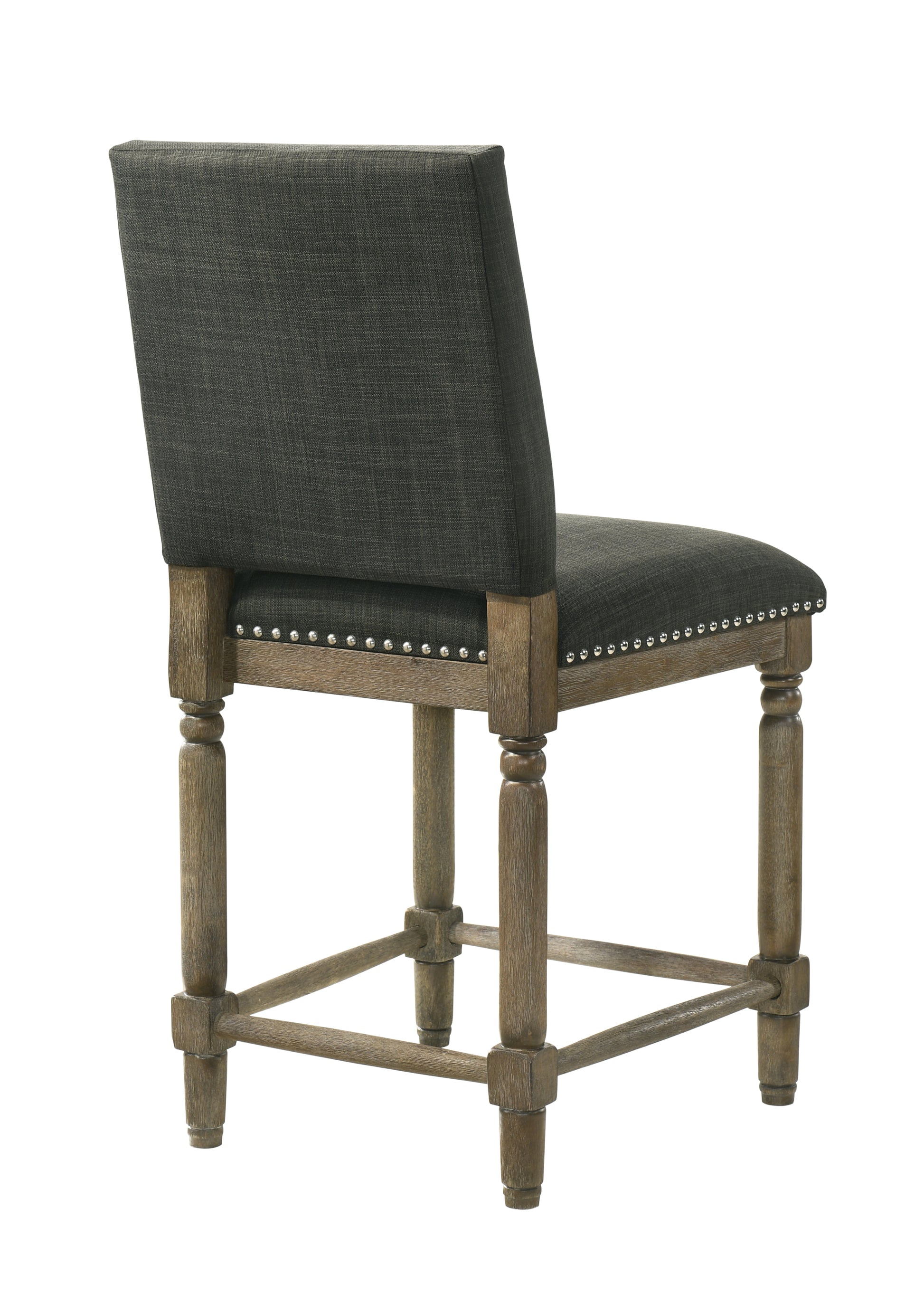 Everton 19.5" Gray Fabric Counter Height Chair With Trim Gray Fabric